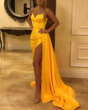 Load image into Gallery viewer, Lemon Yellow Prom Mermaid Dresses