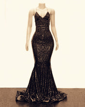 Load image into Gallery viewer, Mermaid V-neck Cross Back Sequins Prom Evening Dresses-alinanova
