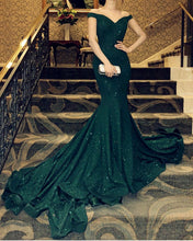 Load image into Gallery viewer, Emerald Green Prom Dress Mermaid