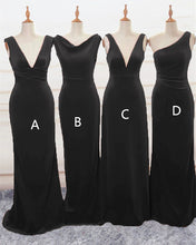 Load image into Gallery viewer, Black Velvet Bridesmaid Dresses