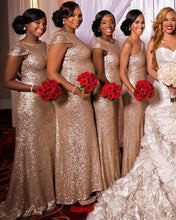 Load image into Gallery viewer, Rose Gold Bridesmaid Dresses Mermaid