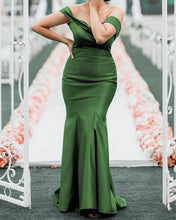 Load image into Gallery viewer, Mixed Style Satin Bridesmaid Dresses Sage Green