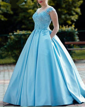 Load image into Gallery viewer, Turquoise Blue Prom Dresses