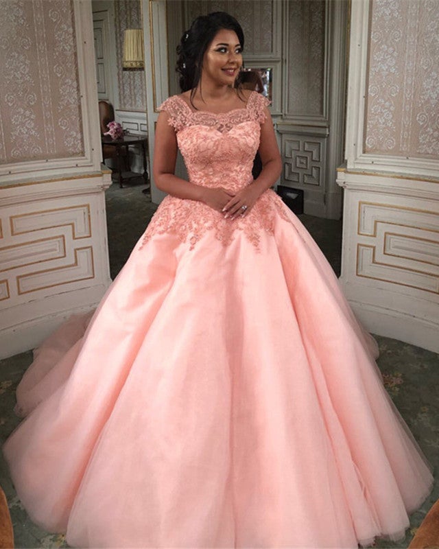 Modest Lace Cap Sleeves Organza Quinceanera Dresses Ball Gowns Modest Lace Cap Sleeves Organza Quinceanera Dresses Ball Gowns