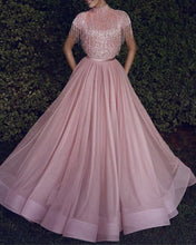 Load image into Gallery viewer, Modest Pink Prom Dresses
