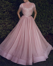 Load image into Gallery viewer, Modest Pink Prom Dresses