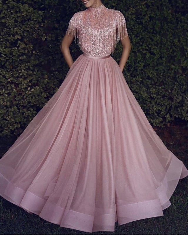 Modest Pink Prom Dresses