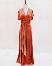 Load image into Gallery viewer, English Rose Velvet Bridesmaid Dresses With Sleeves