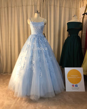 Load image into Gallery viewer, Light Blue Ball Gown Prom Dresses