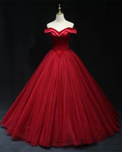 Load image into Gallery viewer, Red Prom Ball Gown