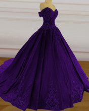 Load image into Gallery viewer, Off The Shoulder Ball Gown Dresses Lace Embrodiery Beaded