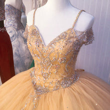 Load image into Gallery viewer, Off The Shoulder Crystal Beaded Ball Gowns Quinceanera Dresses