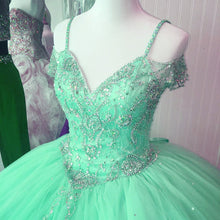 Load image into Gallery viewer, Off The Shoulder Crystal Beaded Ball Gowns Quinceanera Dresses