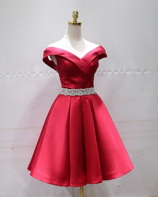 Off The Shoulder Homecoming Dresses Beaded Sashes Off The Shoulder Homecoming Dresses Beaded Sashes