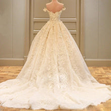 Load image into Gallery viewer, Off The Shoulder Lace Wedding Dresses Ball Gown