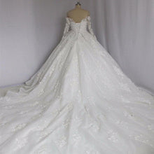 Load image into Gallery viewer, Off The Shoulder Royal Train Lace Wedding Dresses Ball Gowns