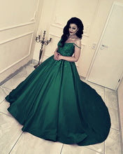 Load image into Gallery viewer, Emerald Green Ball Gown Prom Dresses 2020