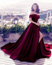 Load image into Gallery viewer, Velvet Prom Dresses Burgundy