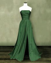 Load image into Gallery viewer, Olive Green Bridesmaid Dresses Strapless