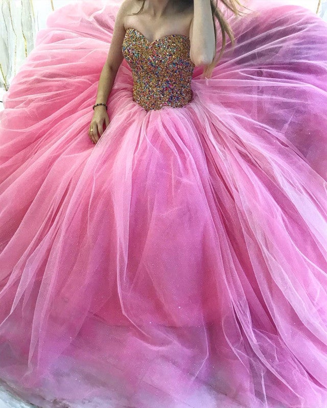 Ombre Beads Sweetheart Corset Ball Gown Dresses alinanova Ombre Beads Sweetheart Corset Ball Gown Dresses alinanova