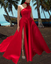 Load image into Gallery viewer, Red Prom Dresses One Shoulder