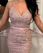 Load image into Gallery viewer, Pale Pink Mermaid Lace Prom Dress