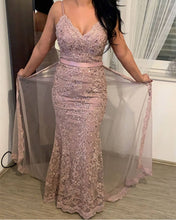 Load image into Gallery viewer, Pale Pink Prom Dresses Mermaid