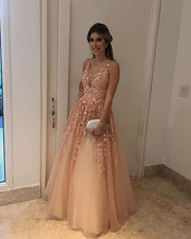 Load image into Gallery viewer, Peach Evening Dress