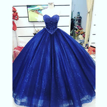 Load image into Gallery viewer, Pearl Beaded Sweetheart Bodice Corset Tulle Ball Gowns Wedding Dresses-alinanova