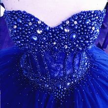 Load image into Gallery viewer, Pearl Beading Sweetheart Bodice Corset Wedding Dresses Burgundy