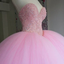 Load image into Gallery viewer, Pink Coral Lace Beading Tulle Ball Gowns Quinceanera Dresses