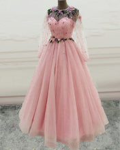 Load image into Gallery viewer, Pink Prom Dresses Long Sleeves
