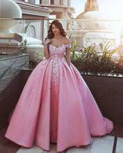 Load image into Gallery viewer, Pink Tulle Beaded Prom Dresses Ball Gown-alinanova