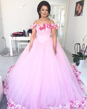 Load image into Gallery viewer, Pink-Wedding-Dresses-Ball-Gowns