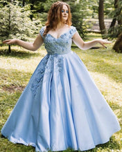 Load image into Gallery viewer, Plus Size Prom Dresses Blue