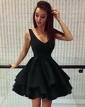 Load image into Gallery viewer, Short Black Dress Semi Formal