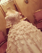Load image into Gallery viewer, Princess Ball Gown Wedding Dress 3D Floral Lace Flowers Off Shoulder