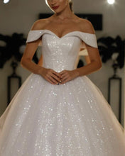 Load image into Gallery viewer, Princess /Ball Gown Wedding Dress Glitter Off The Shoulder