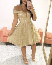 Load image into Gallery viewer, Princess Homecoming Dresses Gold