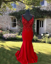 Load image into Gallery viewer, Red Mermaid Prom Dresses 2023