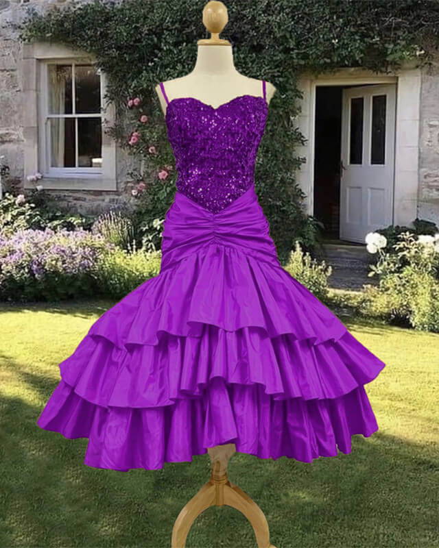 Purple 80s Prom Theme Dresses YWDJ 80s Prom Dress For Women