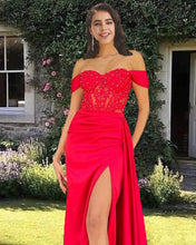 Load image into Gallery viewer, Red Mermaid Corset Off The Shoulder Dress
