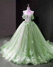 Load image into Gallery viewer, Sage Tulle Ball Gown Dress