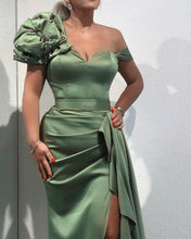 Load image into Gallery viewer, Mermaid Sage One Shoulder Dress