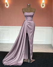 Load image into Gallery viewer, Mermaid Sleeveless Sweetheart Satin Split Dress