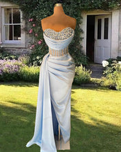 Load image into Gallery viewer, Light Blue Corset Prom Dresses