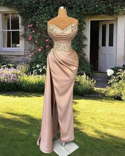 Load image into Gallery viewer, Champagne Mermaid Corset Dress