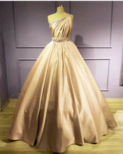 Load image into Gallery viewer, Champagne Satin Prom Dresses