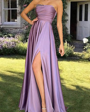 Load image into Gallery viewer, Mauve Satin Prom Dress