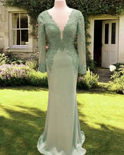 Load image into Gallery viewer, Mermaid Lace Sleeve V Neck Dress